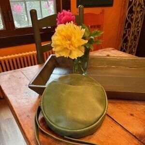 Portland Leather Circle Crossbody ~ Cowboy Mint in Large Version